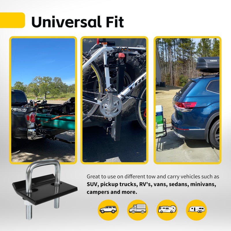 MaxxHaul 50023 Hitch Tightener Anti Rattle Stabilizer for 1.25" to 2" Hitches Reduce Movement On Hitch Mount Cargo Carrier Bike Rack - Image 3